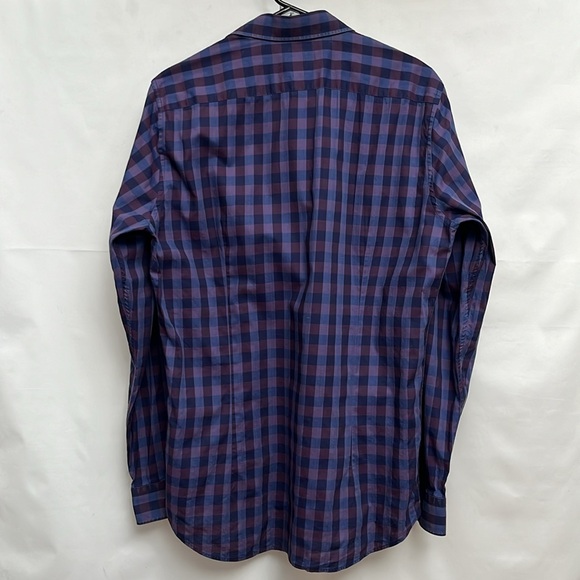 Strellson slim fit shirt - size 39 - 15.5 - medium checks plaid purple blue - Picture 6 of 7